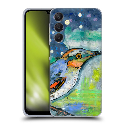 Wyanne Birds Blue and Orange Feathers Soft Gel Case for Samsung Galaxy A25 5G
