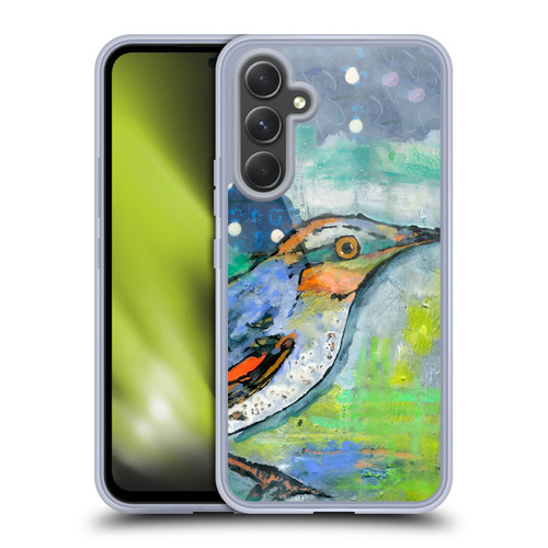 Wyanne Birds Blue and Orange Feathers Soft Gel Case for Samsung Galaxy A54 5G