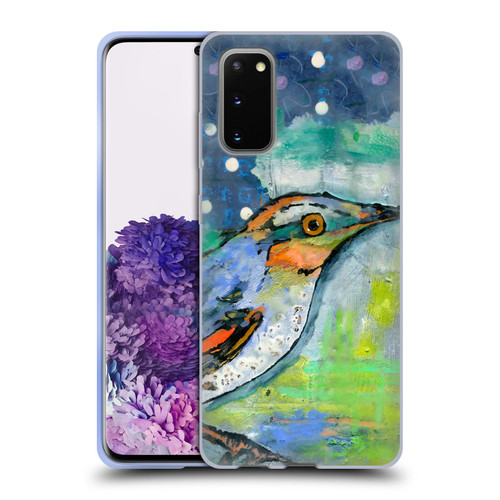 Wyanne Birds Blue and Orange Feathers Soft Gel Case for Samsung Galaxy S20 / S20 5G