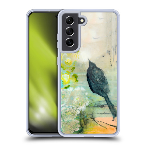 Wyanne Birds Black Feathered Bird Soft Gel Case for Samsung Galaxy S21 FE 5G & MagSafe