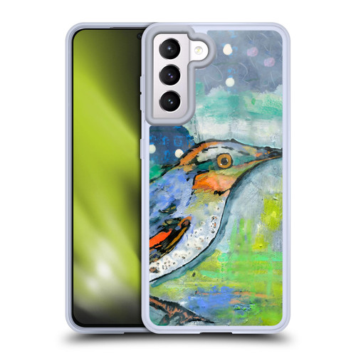Wyanne Birds Blue and Orange Feathers Soft Gel Case for Samsung Galaxy S21 5G & MagSafe