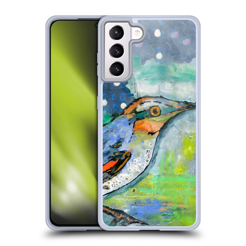 Wyanne Birds Blue and Orange Feathers Soft Gel Case for Samsung Galaxy S21+ 5G & MagSafe