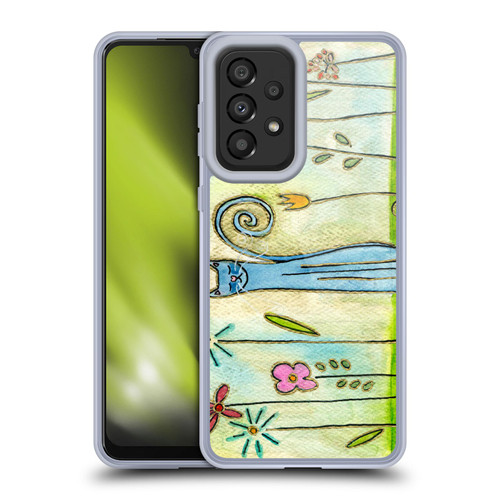 Wyanne Cat Blue Cat In The Flower Garden Soft Gel Case for Samsung Galaxy A33 5G (2022)
