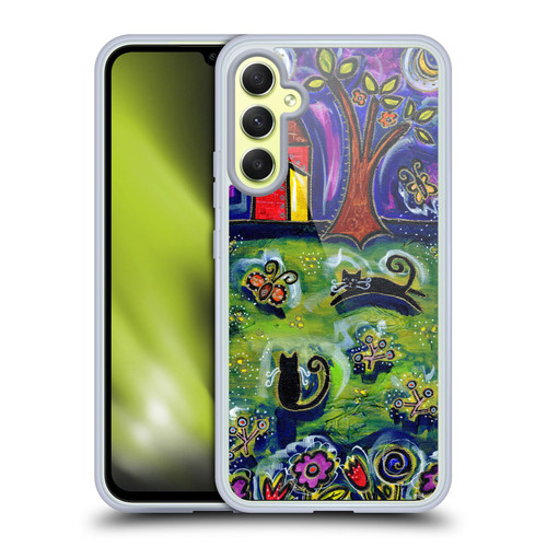 Wyanne Cat Barnyard Kitties At Midnight Soft Gel Case for Samsung Galaxy A34 5G