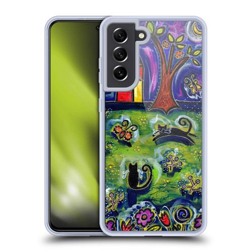 Wyanne Cat Barnyard Kitties At Midnight Soft Gel Case for Samsung Galaxy S21 FE 5G & MagSafe
