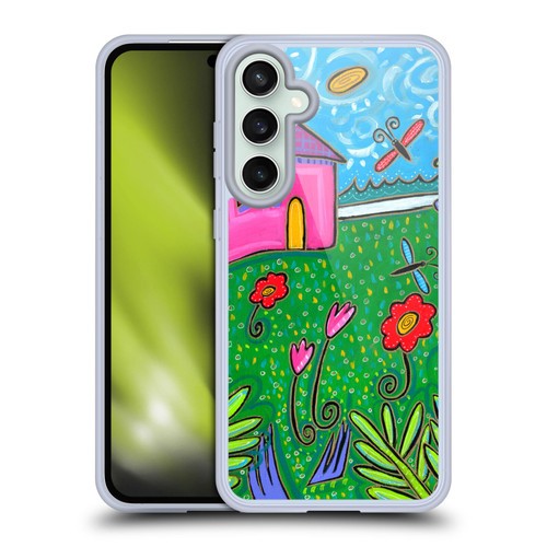 Wyanne Nature 2 Pink House Green Garden Soft Gel Case for Samsung Galaxy S23 FE 5G & MagSafe