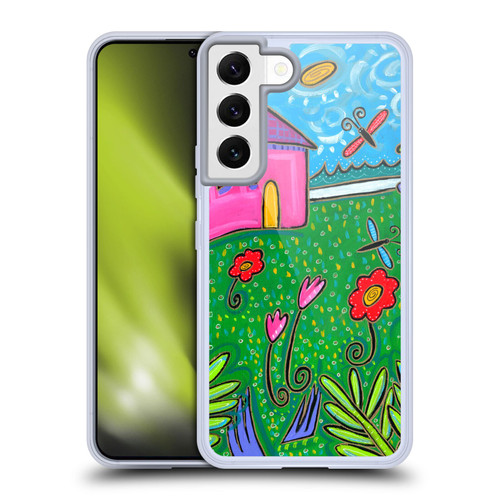 Wyanne Nature 2 Pink House Green Garden Soft Gel Case for Samsung Galaxy S22 5G & MagSafe