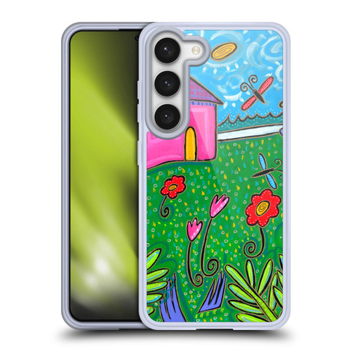 Wyanne Nature 2 Pink House Green Garden Soft Gel Case for Samsung Galaxy S23 5G & MagSafe