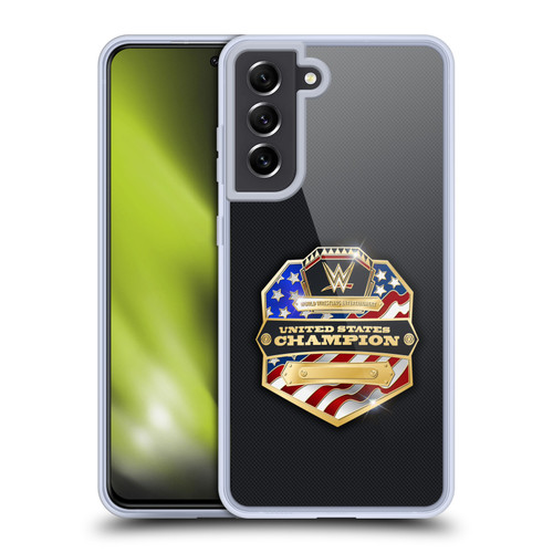 WWE Title Belts United States Champion Soft Gel Case for Samsung Galaxy S21 FE 5G & MagSafe