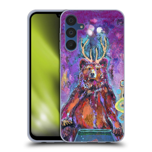 Wyanne Nature Portraits Bear with Antlers Soft Gel Case for Samsung Galaxy A15 & MagSafe