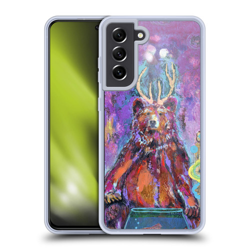 Wyanne Nature Portraits Bear with Antlers Soft Gel Case for Samsung Galaxy S21 FE 5G & MagSafe
