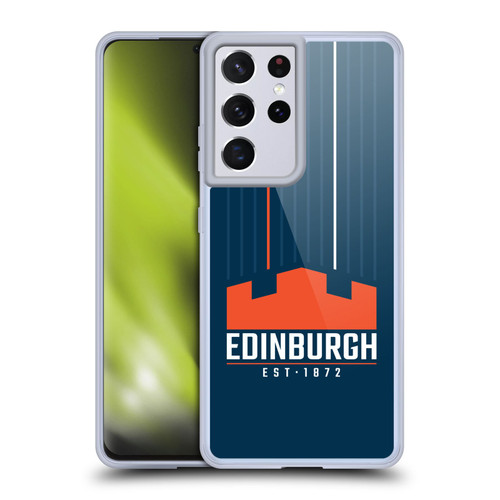 Edinburgh Rugby Logo Art Vertical Stripes Soft Gel Case for Samsung Galaxy S21 Ultra 5G & MagSafe