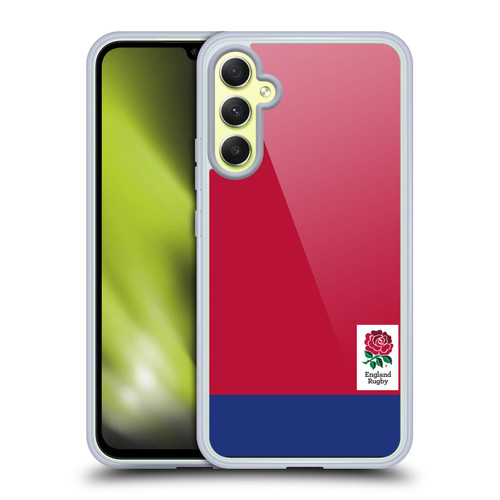 England Rugby Union 2016/17 The Rose Colour Block Soft Gel Case for Samsung Galaxy A34 5G