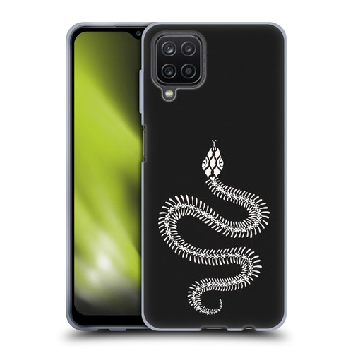 Cat Coquillette Animals White Ombre Snake Skeleton Soft Gel Case for Samsung Galaxy A12 (2020)