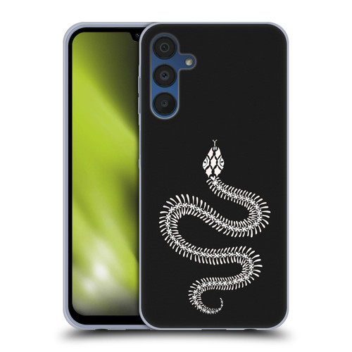 Cat Coquillette Animals White Ombre Snake Skeleton Soft Gel Case for Samsung Galaxy A15 & MagSafe