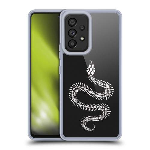 Cat Coquillette Animals White Ombre Snake Skeleton Soft Gel Case for Samsung Galaxy A53 5G (2022)