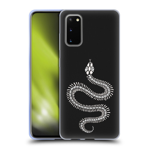 Cat Coquillette Animals White Ombre Snake Skeleton Soft Gel Case for Samsung Galaxy S20 / S20 5G