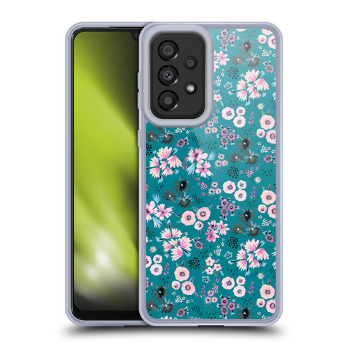 Ninola Floral Patterns Little Dark Turquoise Soft Gel Case for Samsung Galaxy A33 5G (2022)
