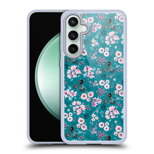 Ninola Floral Patterns Little Dark Turquoise Soft Gel Case for Samsung Galaxy S23 FE 5G & MagSafe