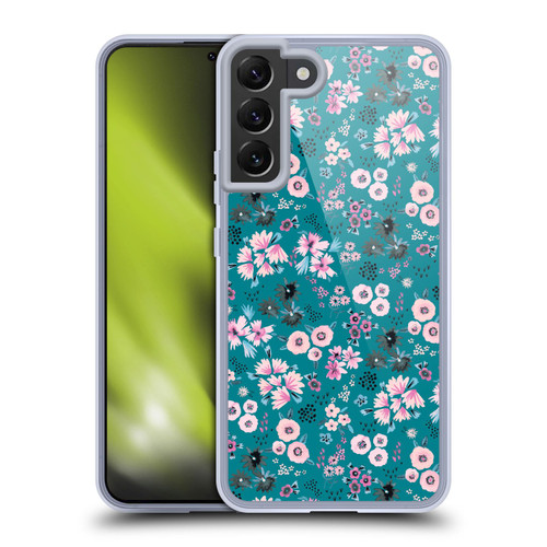 Ninola Floral Patterns Little Dark Turquoise Soft Gel Case for Samsung Galaxy S22+ 5G & MagSafe