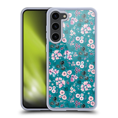 Ninola Floral Patterns Little Dark Turquoise Soft Gel Case for Samsung Galaxy S23+ 5G & MagSafe