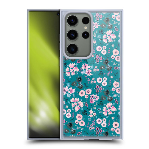 Ninola Floral Patterns Little Dark Turquoise Soft Gel Case for Samsung Galaxy S23 Ultra 5G & MagSafe