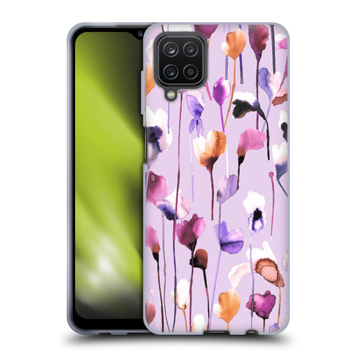 Ninola Lilac Floral Watery Flowers Purple Soft Gel Case for Samsung Galaxy A12 (2020)