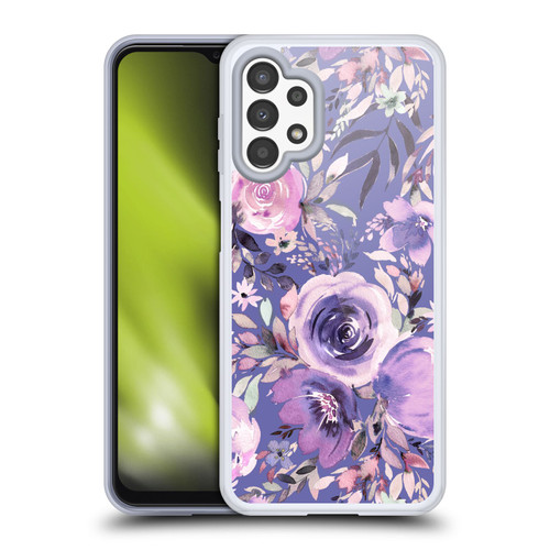Ninola Lilac Floral Pastel Peony Roses Soft Gel Case for Samsung Galaxy A13 (2022)