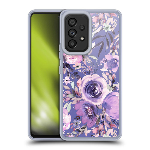 Ninola Lilac Floral Pastel Peony Roses Soft Gel Case for Samsung Galaxy A53 5G (2022)
