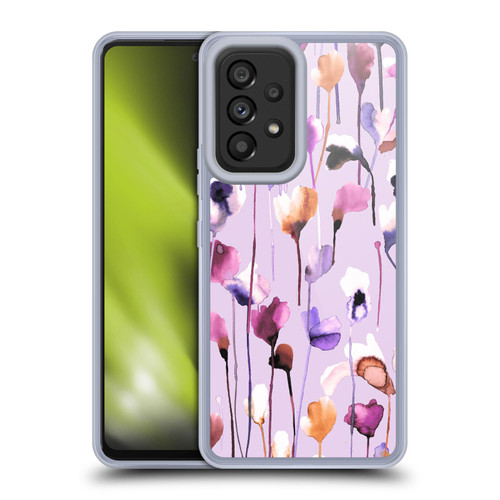 Ninola Lilac Floral Watery Flowers Purple Soft Gel Case for Samsung Galaxy A53 5G (2022)