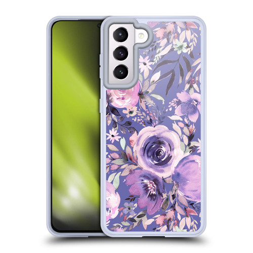 Ninola Lilac Floral Pastel Peony Roses Soft Gel Case for Samsung Galaxy S21 5G & MagSafe