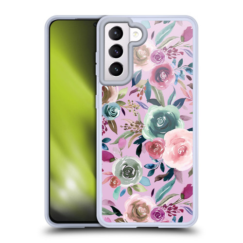 Ninola Lilac Floral Sweet Roses Soft Gel Case for Samsung Galaxy S21 5G & MagSafe