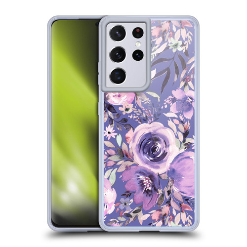 Ninola Lilac Floral Pastel Peony Roses Soft Gel Case for Samsung Galaxy S21 Ultra 5G & MagSafe