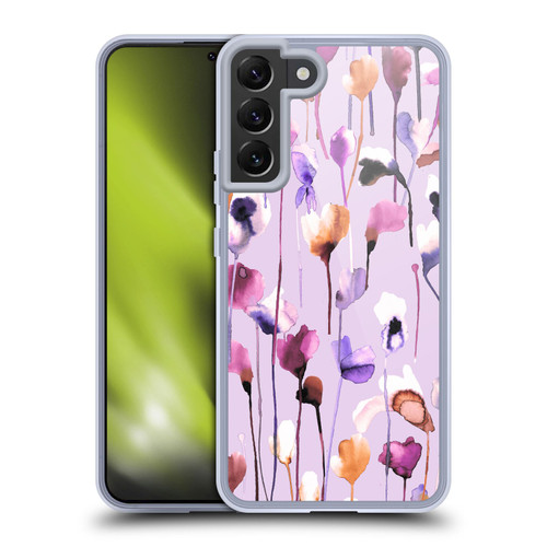 Ninola Lilac Floral Watery Flowers Purple Soft Gel Case for Samsung Galaxy S22+ 5G & MagSafe