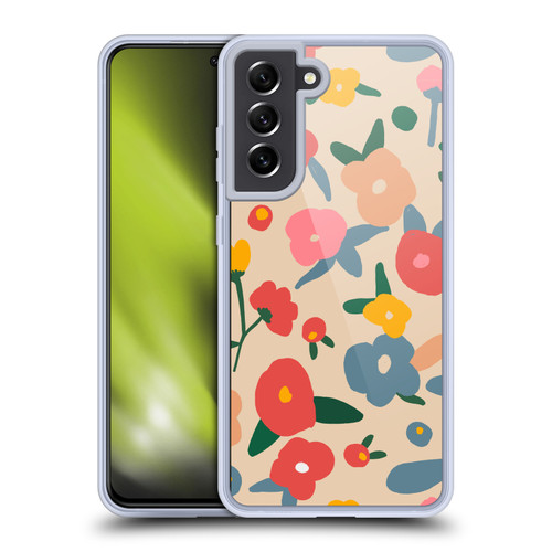 Ninola Nature Bold Scandi Flowers Soft Gel Case for Samsung Galaxy S21 FE 5G & MagSafe