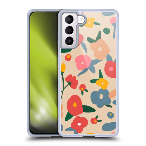 Ninola Nature Bold Scandi Flowers Soft Gel Case for Samsung Galaxy S21+ 5G & MagSafe