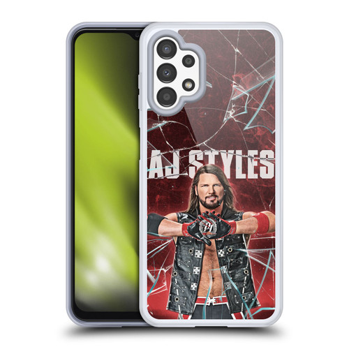WWE Aj Styles Shattered Glass Soft Gel Case for Samsung Galaxy A13 (2022)