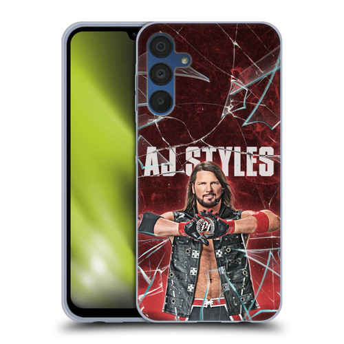 WWE Aj Styles Shattered Glass Soft Gel Case for Samsung Galaxy A15 & MagSafe