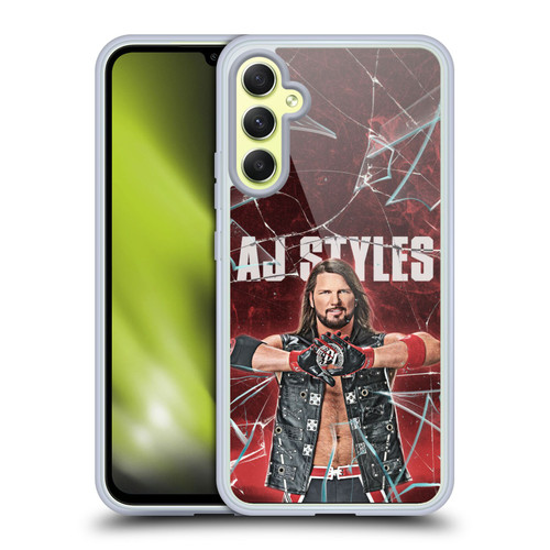 WWE Aj Styles Shattered Glass Soft Gel Case for Samsung Galaxy A34 5G