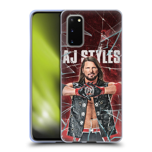 WWE Aj Styles Shattered Glass Soft Gel Case for Samsung Galaxy S20 / S20 5G