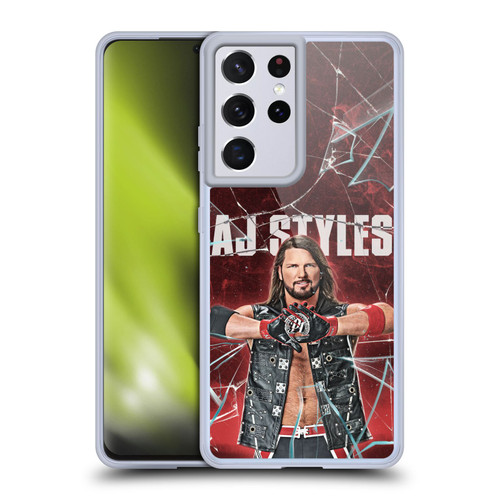 WWE Aj Styles Shattered Glass Soft Gel Case for Samsung Galaxy S21 Ultra 5G & MagSafe