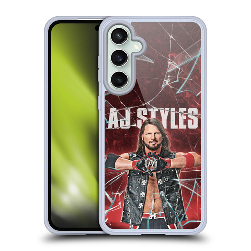 WWE Aj Styles Shattered Glass Soft Gel Case for Samsung Galaxy S23 FE 5G & MagSafe