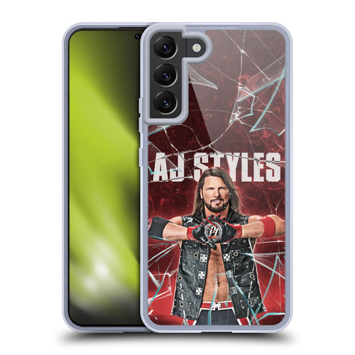 WWE Aj Styles Shattered Glass Soft Gel Case for Samsung Galaxy S22+ 5G & MagSafe