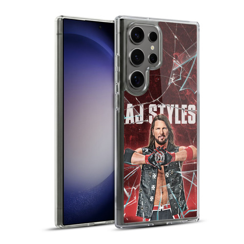WWE Aj Styles Shattered Glass Soft Gel Case for Samsung Galaxy S23 Ultra 5G & MagSafe