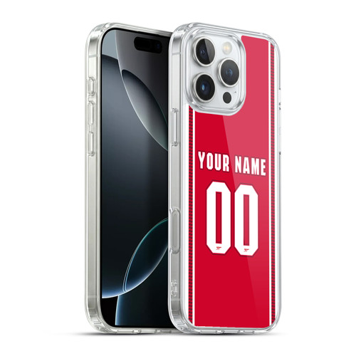 Custom Customised Personalised Arsenal FC 2026/27 Kit Home Soft Gel Case for Apple iPhone 16 Pro Max & MagSafe