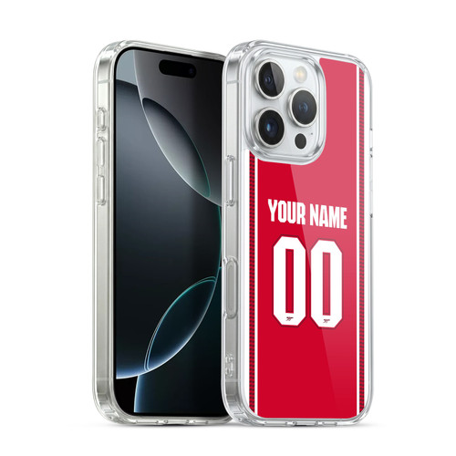 Custom Customised Personalised Arsenal FC 2026/27 Kit Home Soft Gel Case for Apple iPhone 16 Pro