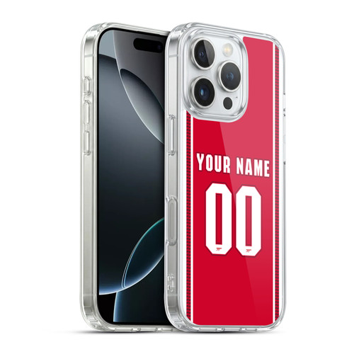 Custom Customised Personalised Arsenal FC 2026/27 Kit Home Soft Gel Case for Apple iPhone 16 Pro & MagSafe