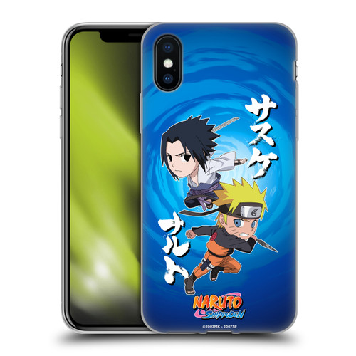 Naruto Shippuden Art Chibi Sasuke Naruto Soft Gel Case for Apple iPhone X / iPhone XS & MagSafe