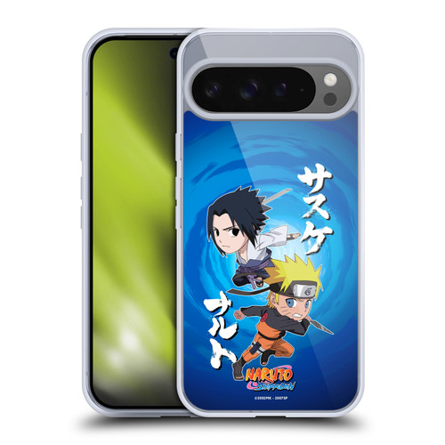 Naruto Shippuden Art Chibi Sasuke Naruto Soft Gel Case for Google Pixel 9 Pro XL