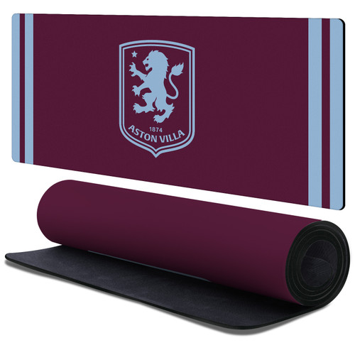 Aston Villa Football Club 2026/27 Crest Kit Home Gaming Office Desk PC Keyboard Mouse Mat Pad 37.4 x 15.75 x 0.16 inches (900 x 400 mm) - XL